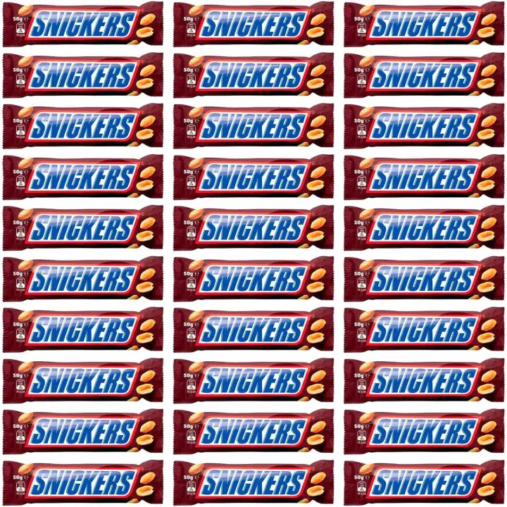 Snickers Chocolatina con Deliciosa Crema de Cacahuete 50g*30 - 1