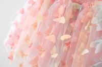 Vestido De Princesa Para Niñas Con Alas De Mariposa Grandes En El Escote Cintura Con Cordón Vestido De Colores Para Fiesta Verano Sin Mangas Largo Hasta La Rodilla - details 6