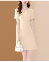 Vestido A-Line Elegante Para Mujer EVNISI Con Bordado En Flares Y Cuello En Escarf Oficina Moda Verano Cierre De Cremallera Longitud De Rodilla Polyester - details 8