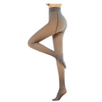 Pantimedias Transparentes Para Mujer Con Forro De Poliéster Elásticas Y Térmicas Leggings Calientes De Invierno Medias Sólidas - details 17