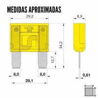 Banner - Fusible para vehiculo 20A 32V DC grande maxi amarillo