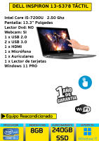 Ordenador Portátil Dell Inspiron 13-5378 táctil core i5 8 gb Ram 240 gb ssd windows 11 - details 0