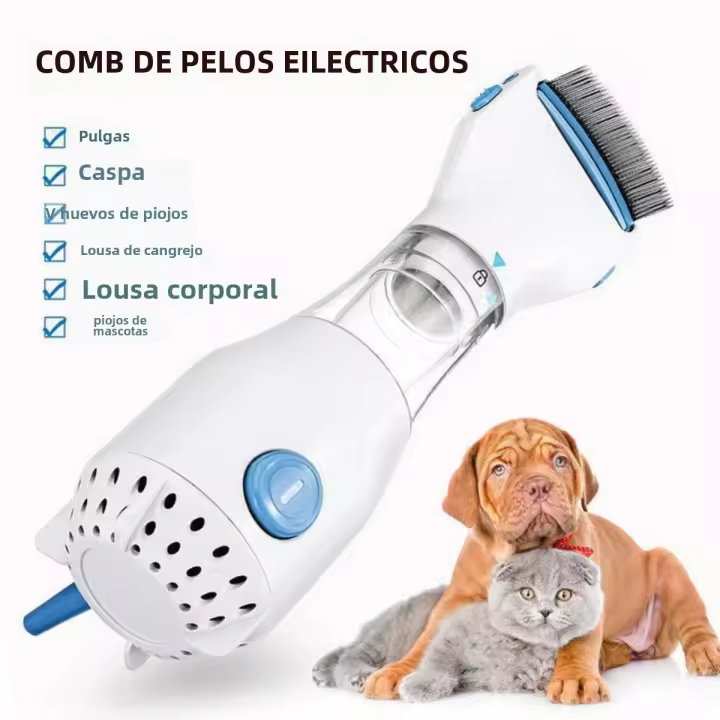 Peine Eléctrico Antiparasitario 3 En 1 Para Perros Y Gatos Eliminador De Pulgas Y Piojos Cuidado Del Pelaje De Mascotas Herramienta Limpiadora Para Animales - 1