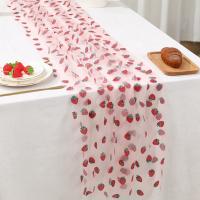 Corredor De Mesa Tema Fresa Cumpleaños Decoración Fresa Fiesta Baby Shower Suministros De Fiesta Voile Material Medida Individual - details 4