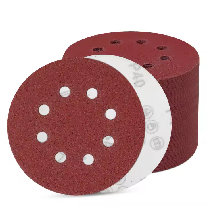 80 Hojas de Lija de 125mm, Discos de Lija de 8 agujeros, Papel de Lija Redondo excéntrico (80 Hojas de Lija de Grano 40) - 1