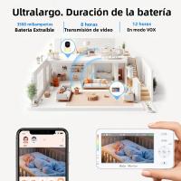 Monitor De Bebé WiFi 1080P HD Con Vídeo Remoto Y Luz Nocturna Nanny Visión Nocturna HD Lullabies Temperatura Cámara Móvil APP 4.3" - details 6