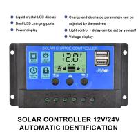 Controlador De Carga Solar 12V/24V PWM 10A 30A Con Pantalla LCD Ajustable Y Configuración De Timer Para Energía Solar - details 2
