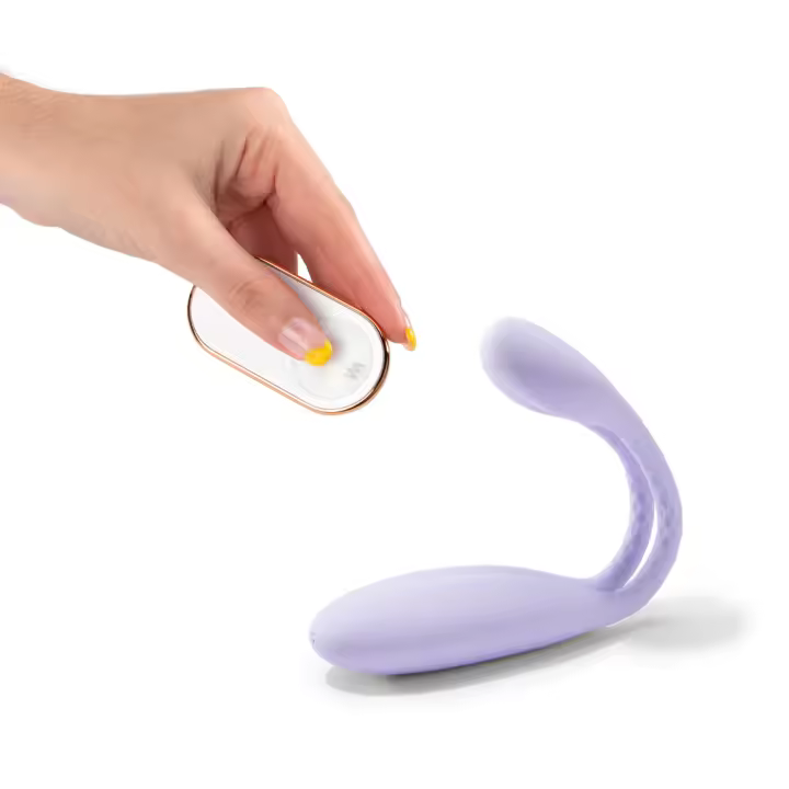 Platanomelón - Vibrador para Parejas con 9 Patrones de Vibración y Control Remoto, Juguete Erótico Sumergible y Recargable - Beni Lavanda - 1