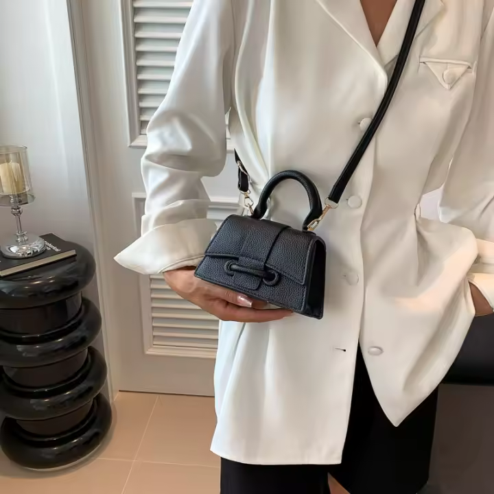 Bolso De Hombro Para Mujer 2025 Nueva Moda Versátil Y Trendy Mini Bolso Cruzado Casual Popular Bolsa De PU Con Lining Sintético - 1
