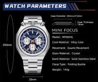 Reloj De Cuarzo Para Hombre MINI FOCUS Cronógrafo Resistente Al Agua Con Luminiscencia Y Calendario Correa De Acero Inoxidable Estilo Business - details 6