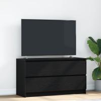 vidaXL Mueble para TV madera contrachapada 100x35x54 cm en color Blanco/Marrón roble/Roble Sonoma y más | almacenamiento funcional diseño moderno para baño dormitorio sala - details 7