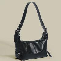 Bolso De Hombro Para Mujer Con Diseño De Nicho Y Cierre De Cremallera Retro De Cuero PU Bolso De Mano Con Compartimento Interior Estilo Baguette - details 0