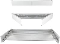 KingnetStore - Tendedero de Pared Tendedero Extensible de Diseño Compacto Tendedero de Ropa Plegable ideal para Baño o Balcón. Tendedero Plegable de Pared, Retráctil con 30 kg de Capacidad Aluminio Resistente. Blanco/Negro 80/100 CM con 5 Barras Ajustable - details 5