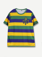 Camiseta Casual De Verano Para Hombres Con Estampado De Mardi Gras Manga Corta Retro Clásico Tendencia Top Para Fiestas Sociales Y Vida Diaria Streetwear - details 2