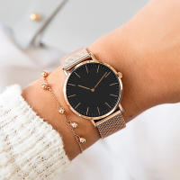 Reloj De Mujer De Lujo En Color Rosa Oro Con Dial De Concha Y Correa De Malla Reloj De Cuarzo Para Damas Moda Casual - details 12