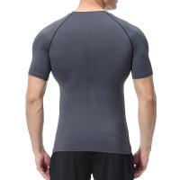 Camiseta De Compresión Para Hombres Con Estampado Cruzado Deportiva Para Gimnasio Correr Y Running Camiseta Básica De Deporte Quick-Drying Polyester Talla Verdadera - details 8