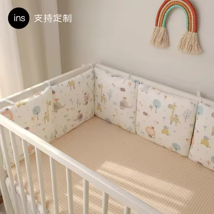 LALA - Cuna de Bebe envolvent con nuevo Vestido de dibujos animados de Algodón Puro anticolisión Combinación libre de Gasa Cama de Bebe ropa de Cama, - 1