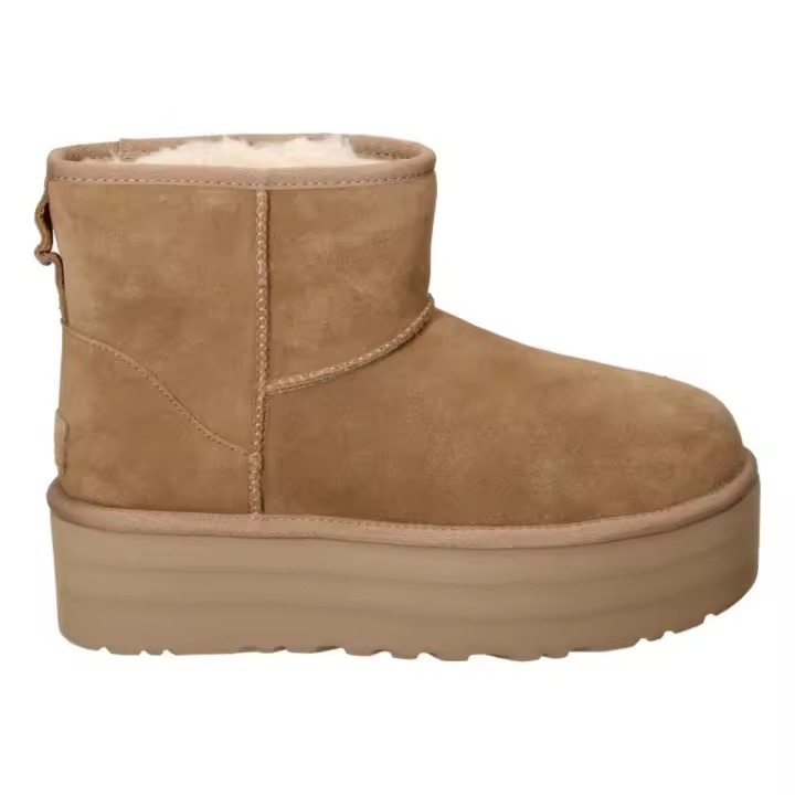 UGG | Botines UGG Classic Mini Platform para Mujer – Botines Australianos en Color Chesnut – Australianas con Plataforma Alta – Sin Cierre – Con Borreguito – Para Invierno – Tendencia - 1