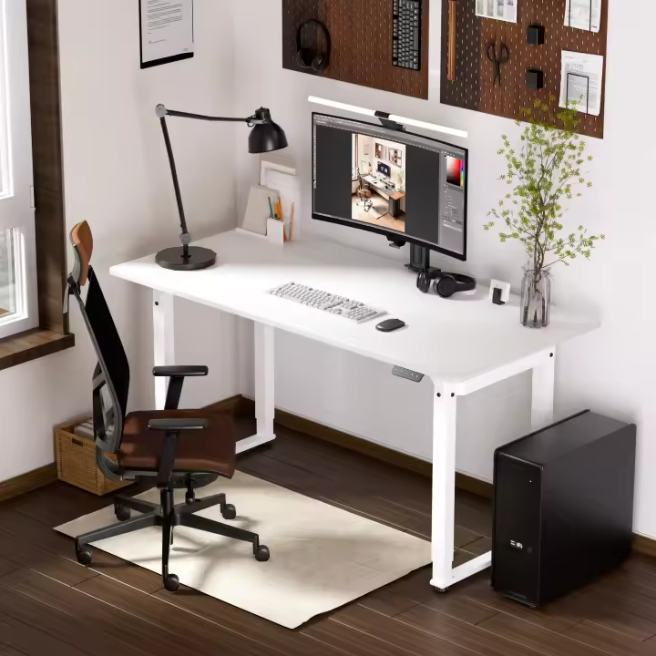 Escritorio Kirkkonummi regulable en altura aglomerado 160x75cm - Blanco [pro.tec] - 1