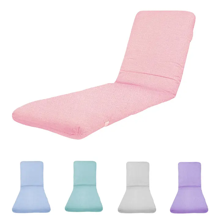 TIENDA EURASIA - Cojin Tumbona Exterior | Colchoneta Tumbona Jardin | Medidas 120-180x50x6 cm | Colores Pastel | Funda de Tela Lavable | Relleno de Fibra Acolchada. - 1