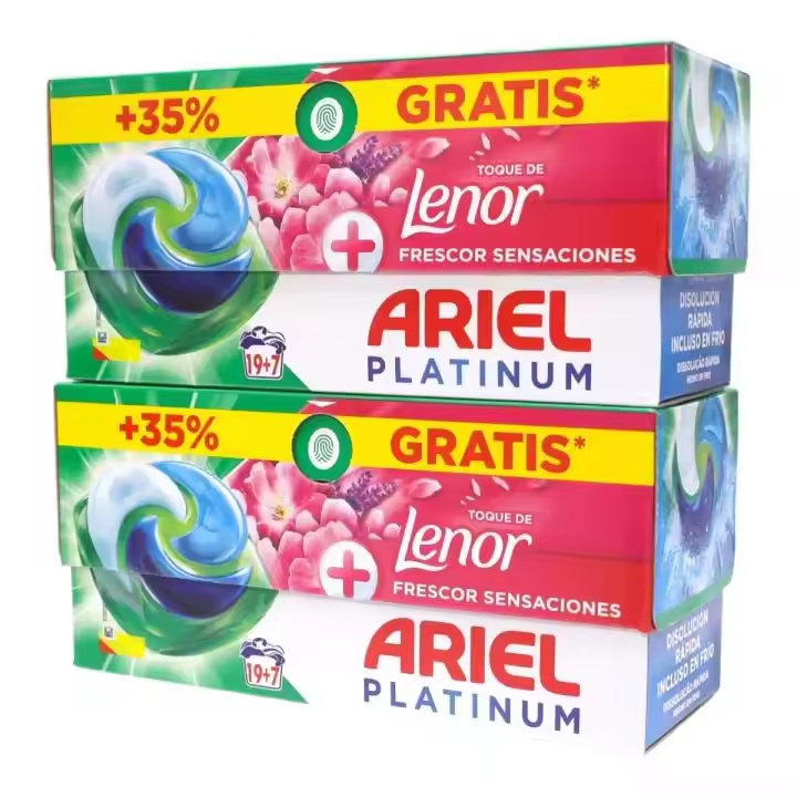 Ariel Todo en Uno Pods Sensaciones – 52 Cápsulas (2 Cajas) Detergente para Lavadora con Extra Frescor, Limpieza Profunda y Tecnología de Fragancia Duradera - 1