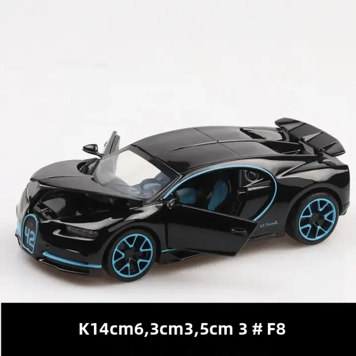 Modelo De Coche De Lujo Bugatti Chiron a Escala 1:32 En Metal Con Sonido Y Luz Colección Para Niños Juguete De Simulación - 1