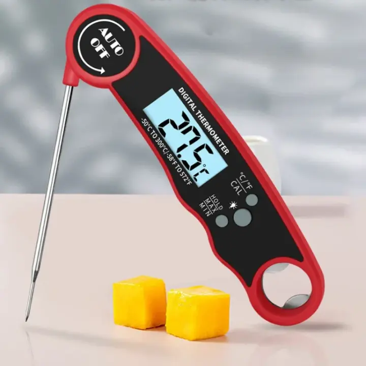 Termómetro Digital Portátil Para Barbacoa Y Hornear En La Cocina Con Punta Plegable Para Carne Herramienta De Medición Para El Hogar - 1