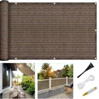 Privacy Screen for Balcony - Balcony Privacy Screen with Eyelets, Cable Ties and Cords, Anti UV Waterproof and Resistant Privacy Screen for Balcony Garden Terrace - 0.9x5m - details 4