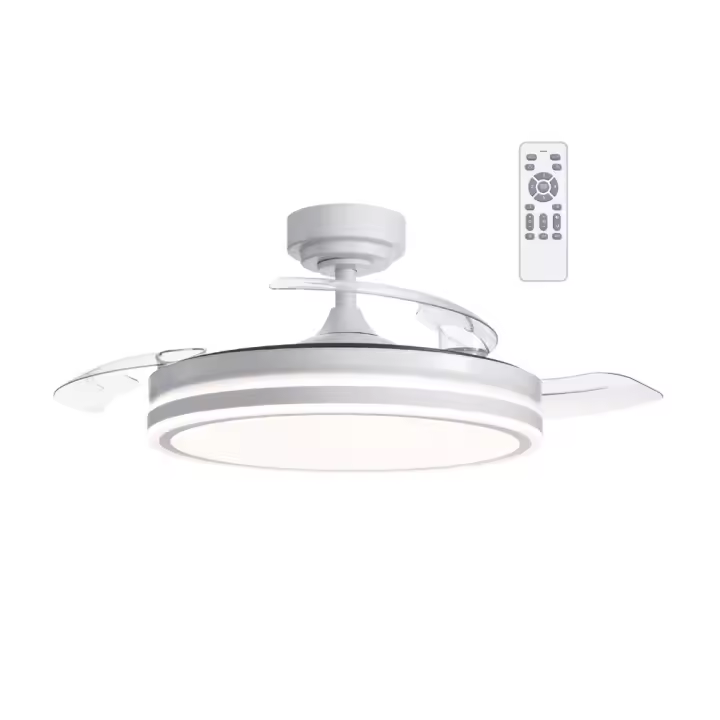 Wonderlamp Ventilador LED con aspas plegables Perla CCT (45W) - 1