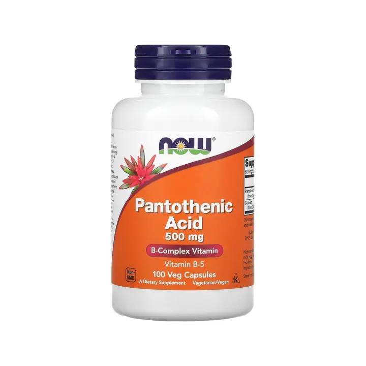 Ácido Pantoténico (Vitamina B5) 500mg 100 Cápsulas Vegetales de NOW Foods - 1