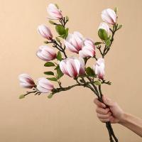 Flor De Magnolia Artificial En Soltero Para Decoración De Hogar Vaso Windowsill Boda Novia Exterior Arco Decoración Prop DIY Material Seda - details 15