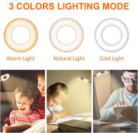 Lámpara De Escritorio Con 48 LEDs Luz De Lectura USB Ajustable En 3 Niveles Protección Ocular Gooseneck Flexible 360° Luz De Libro Para Cama - details 3