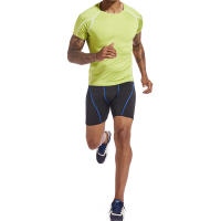 Camiseta De Compresión Para Hombre Verano Manga Corta Tiras Elásticas Moda Casual Camiseta De Poliéster Para Gimnasio Y Pista - details 3