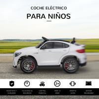 HOMCOM Coche Eléctrico para Niño +3 Años con Mando a Distancia Con Música y Luces Doble Apertura de Puerta Batería 12V Carga 30kg 115x70x55cm Blanco - details 4