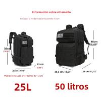 Mochila Táctica 25L/50L Con Sistema Molle Para Exteriores Adecuada Para Senderismo Camping Trekking Caza Pesca Y Gimnasio Material 600D Unisex - details 1