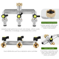 Divisora De Riega 3/4 Pulgada Aleación De Zinc Con Válvula Individual De Encendido Y Apagado Para Riego Al Aire Libre Conector Distribuidor De Agua Del Grifo De Jardín - details 1