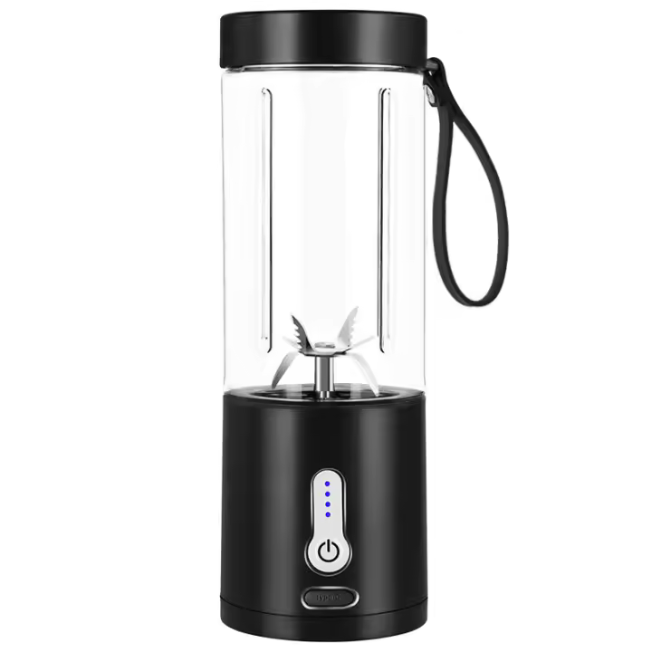 Licuadora portátil para batidos y batidos, mini licuadora de 530 Ml, recargable Y 6 Hojas, licuadora de Frutas de 4000 mAh, exprimidor personal, Taza de licuadora portátil para Cocina de viaje, 1 Pieza Negra - 1