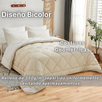 Novotextil Edredón Nórdico Bicolor 100% Microfibra 350 g/m2 – Relleno Invierno Suave, Ligero, Reversible y Transpirable - details 0