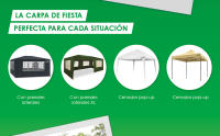 Marquee 3x4m | Protección UV50+ | Repelente al Agua | 12m² | pabellón, Tienda de jardín, Carpa o cenador del Festival | 4 Paredes Laterales enrollables | 4 Ventanas | selección de Colores - details 0
