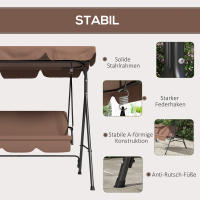 Columbio de Jardín de 3 plazas con Techo ajustable, impermeable, capacidad de carga de hasta 200 kg, ideal para Jardines y Terrazas - details 3