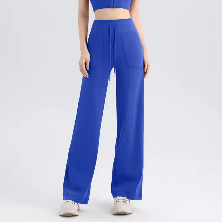 Pantalones De Yoga Para Mujer De Cintura Alta Flares Transpirables De Talla Grande Con Bolsillos Para Gimnasio Y Danza - 1