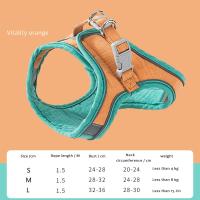 Juego De Correa Y Arnes Para Gato Estampado Anti-R Rompedor Con Collar Chaleco Antirrompible Para Entrenamiento Y Caminar Para Perros Y Gatos Material De Tela De Gamuza - details 2