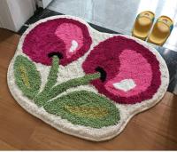 Alfombra De Puerta Con Diseño De Cereza Tufting Suave Y Gruesa Absorbente De Baño Y Cocina Alfombra De Entrada Para Sala De Estar Y Toilette - details 14