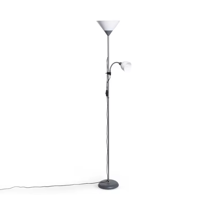 ORION91oficial® - Lámpara de Pie | 1,76 cm Alto | Metal | Luz de Lectura Ajustable | Gris Mate | Bombillas no Incluidas - spaziOrion91 - 1