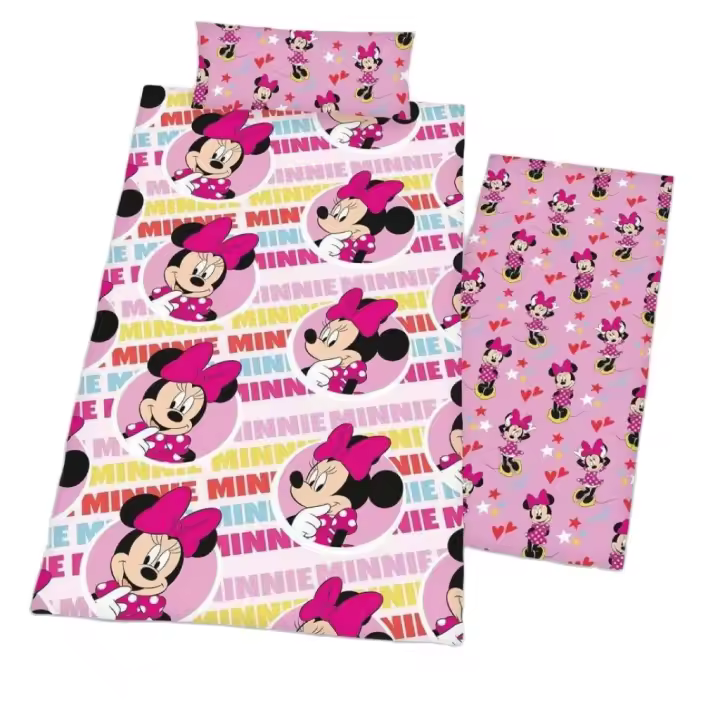 Juego sábanas Disney Minnie Mouse Verano 90 - 105 Cm (3 Piezas: Encimera, Bajera y Encimera) para Niña Llamativo Colores Vivos (Microfibra) - 1