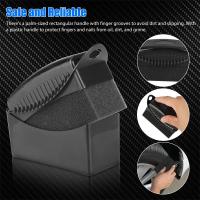 2/4pcs Esponja De Limpieza Para Ruedas De Coche Cepillo De Limpieza De Neumáticos Accesorios De Detalle De Plástico Para Limpieza Y Cera De Pulido Tamaño 12X5.5X7cm Color Negro - details 4