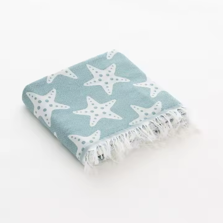 Fouta de Playa, Pareo de Algodón Ligero Tacto Suave con Flecos CALELLA - 90x180cm - 1