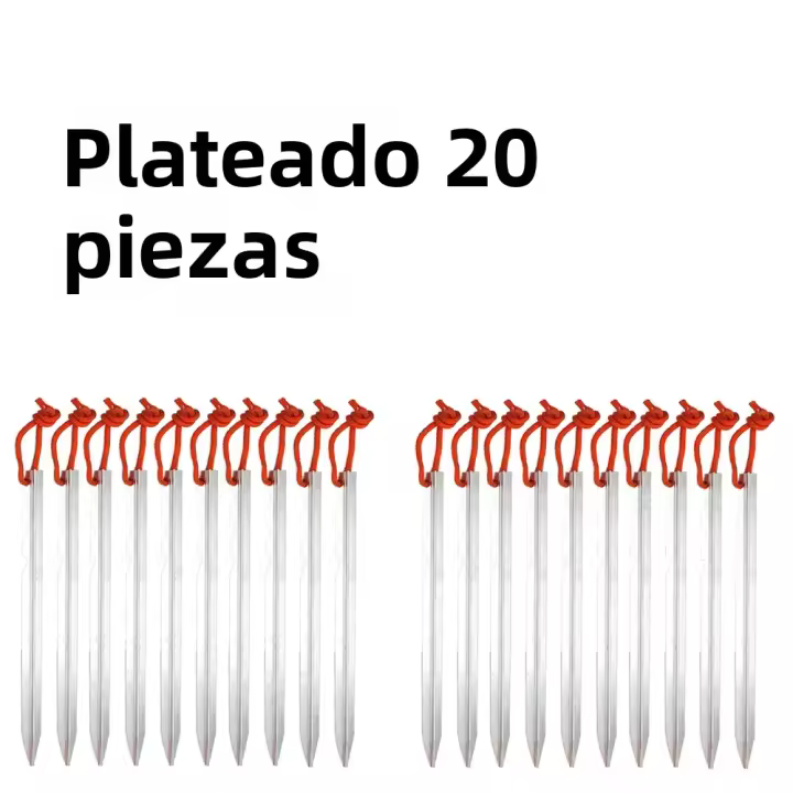20 Pcs Palos De Tela De Camping Ligeros Y Ajustables De Aluminio 18cm Herramientas Esenciales Para Tienda De Acampar - 1