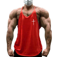 Camiseta Deportiva Hombre Sin Mangas Algodón Transpirable Estampado Cruzado Para Gimnasio Y Correr Top De Entrenamiento Fitness Con Dorsal Y - details 7