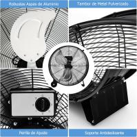 EDM  Ventilador de Suelo Negro 180 W Ø 60 cm Industrial - details 0